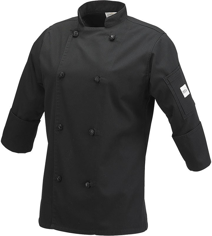 Mercer - Genesis® Black Women Chef Jacket with Cloth Knot Buttons - M61040BK