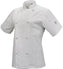 Mercer - Genesis® White Poly Cotton Women Short Sleeve Chef Jackets with Cloth Knot Button - M61042WH