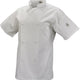 Mercer - Genesis® White Poly Cotton Women Short Sleeve Chef Jackets with Traditional Button - M61032WH