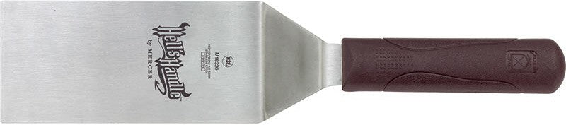 Mercer - Hell's Handle 6" x 3" Stainless Steel Square Edge Turner with Red Handle - M18320