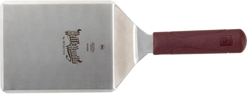 Mercer - Hell's Handle 6" x 5" Stainless Steel Heavy-Duty Turner with Red Handle - M18290