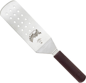 Mercer - Hell's Handle® 8" x 3" Stainless Steel Perforated Turner with Red Handle - M18310