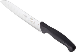 Mercer - Millennia 7" Japanese Steel Granton Edge Santoku Knife with Black Handle – M22707