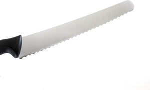 Mercer - Millennia® 10" Japanese Steel Left Handed Wavy Edge Wide Bread Knife with Black Handle - M23211