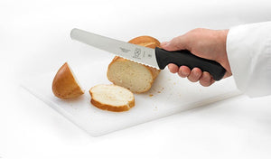 Mercer - Millennia® 8" Japanese Steel Wavy Edge Wide Bread Knife with Black Handle - M23208