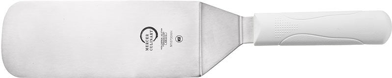 Mercer - Millennia® 8" x 3" Stainless Steel Turner with White Handle - M18700WH