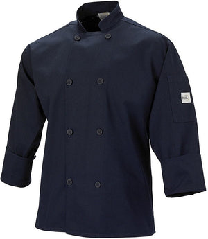 Mercer - Millennia® Navy Blue Poly Cotton Unisex Cook Jacket with Traditional Buttons - M60010NB