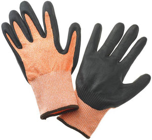 Mercer - Millennia® Nitrile and Nylon Orange/Black Food Processing Gloves with Multi Color Cuff - M33425