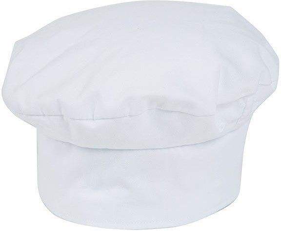 Mercer - Millennia® Poly Cotton Black Beret/ Chef's Cap - M60110WH