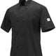 Mercer - Millennia® Poly Cotton Black Short Sleeve Unisex Cook Jacket with Cloth Knot Button - M60014BK