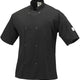 Mercer - Millennia® Poly Cotton Black Short Sleeve Unisex Cook Jacket with Traditional Button - M60013BK