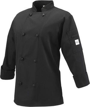 Mercer - Millennia® Poly Cotton Black Women Cook Jacket with Cloth Knot Buttons - M60022BK