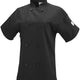 Mercer - Millennia® Poly Cotton Black Women's Short Sleeve Cook Jacket with Cloth Knot Buttons - M60024BK