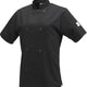 Mercer - Millennia® Poly Cotton Black Women's Short Sleeve Cook Jacket with Traditional Buttons - M60023BK