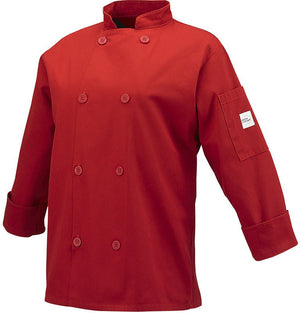 Mercer - Millennia® Poly Cotton Red Women Cook Jacket with Traditional Button - M60020RD