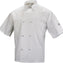 Mercer - Millennia® Poly Cotton White Short Sleeve Unisex Cook Jacket with Cloth Knot Button - M60014WH