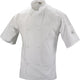 Mercer - Millennia® Poly Cotton White Short Sleeve Unisex Cook Jacket with Traditional Button - M60013WH