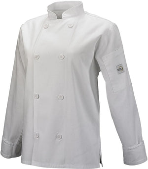 Mercer - Millennia® Poly Cotton White Women Cook Jacket with Traditional Button - M60020WH