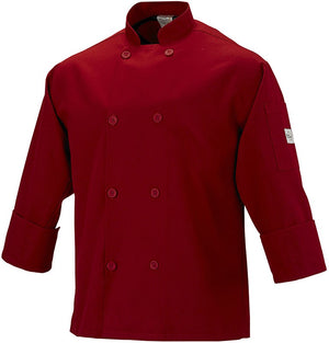 Mercer - Millennia® Red Poly Cotton Unisex Cook Jacket with Traditional Buttons - M60010RD