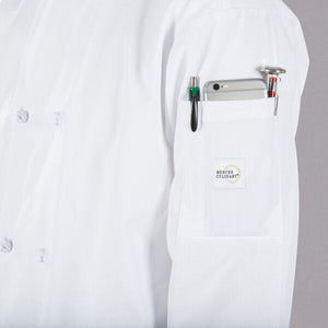 Mercer - Millennia® White Poly Cotton Unisex Cook Jacket with Traditional Buttons - M60010WH