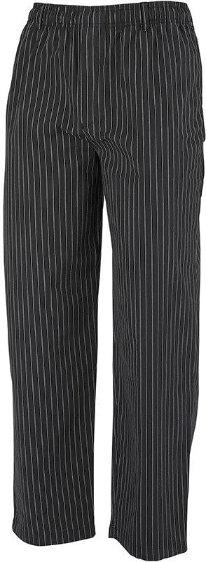 Mercer - Millennia® Yarn-Dyed Poly Cotton Black Fine Pinstripe Unisex Cook Pant - M60030BFP