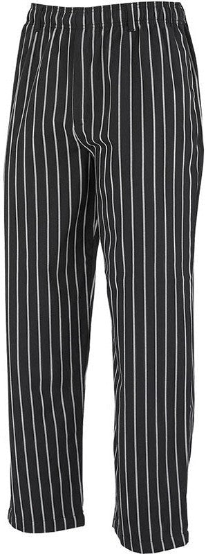 Mercer - Millennia® Yarn-Dyed Poly Cotton Black With White Chalk Stripe Unisex Cook Pant - M60030BCS