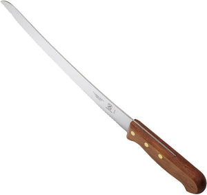 Mercer - Praxis 10" Stainless Steel Wavy Edge Curved Bread Knife with Rosewood Handle - M26060