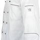 Mercer - Renaissance Poly Cotton White Men's Traditional Neck Chef Jacket with Full Black Piping - M62090WB