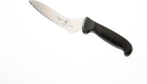 Mercer - Ultimate 6" Japanese Steel Wavy Edge Offset Bread Knife with Black Handle - M18134BK