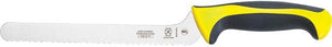 Mercer - Ultimate White 8" Japanese Steel Wavy Edge Offset Bread Knife with Yellow Handle - M22418YL