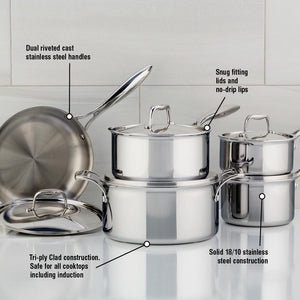 Meyer - 10 PC SuperSteel Tri-Ply Clad Cookware Set - 3501-10-00 (Available April)