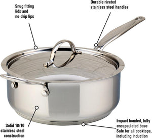 Meyer - 4 L Confederation Series Sauté Pan with Lid - 2408-24-04