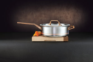 Meyer - 4 L CopperClad 5-Ply Copper Core Stainless Steel Sauté Pan with Lid - 3908-24-04