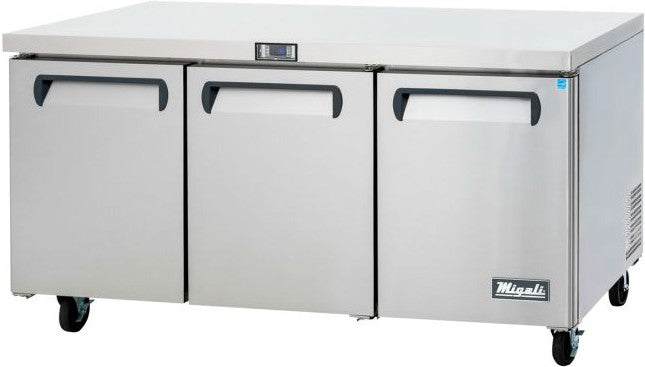 Migali - 115V, 72" Three Doors Under-counter & Work Top Refrigerator - C-U72R-HC