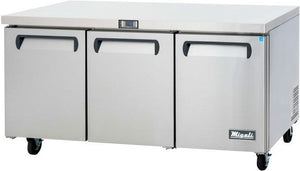 Migali - 115V, 72" Three Doors Under-counter & Work Top Refrigerator - C-U72R-HC