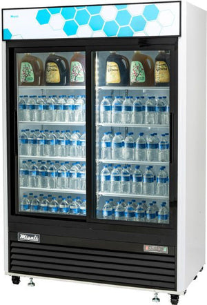 Migali - 115V Double Glass Sliding Door Merchandiser Refrigerator - C-49RS-HC