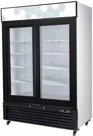 Migali - 115V Double Glass Sliding Door Merchandiser Refrigerator - C-49RS-HC