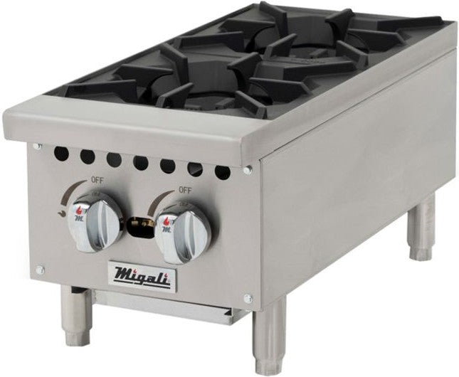 Migali - 12”, 2 Gas Burner Hot Plate - C-HP-2-12