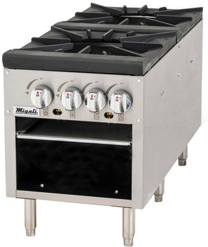 Migali - 18", 2 Gas Burner Stock Pot Stove - C-SPS-2-18