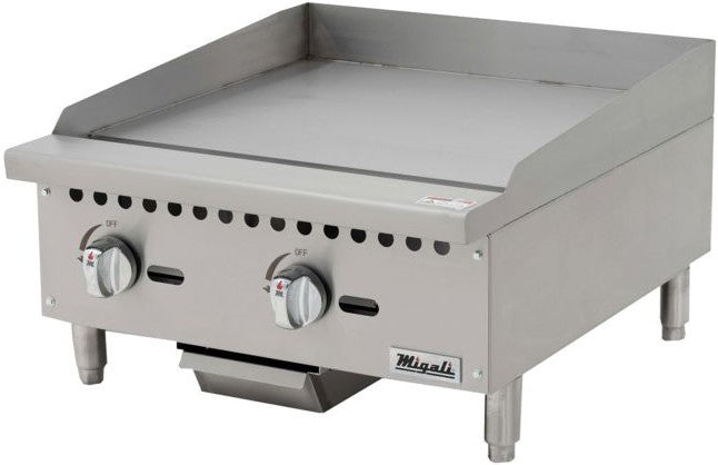 Migali - 24" Natural Gas Stainless Steel Manual Griddles - C-G24