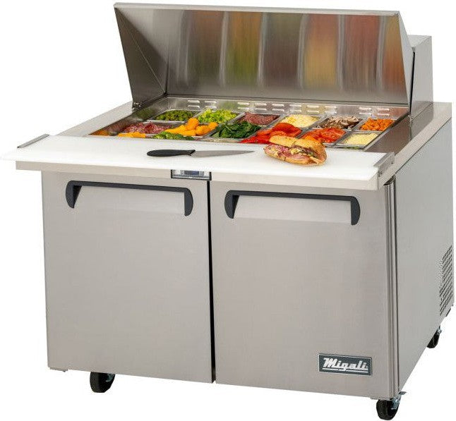 Migali - 48", 18 Pan, Big Top Pan Sandwich Prep Table With Double Door (Pans Not Included) - C-SP48-18BT-HC