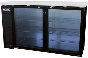 Migali - 60" Two Section Back Bar Cooler with Two Glass Door - C-BB60G-HC