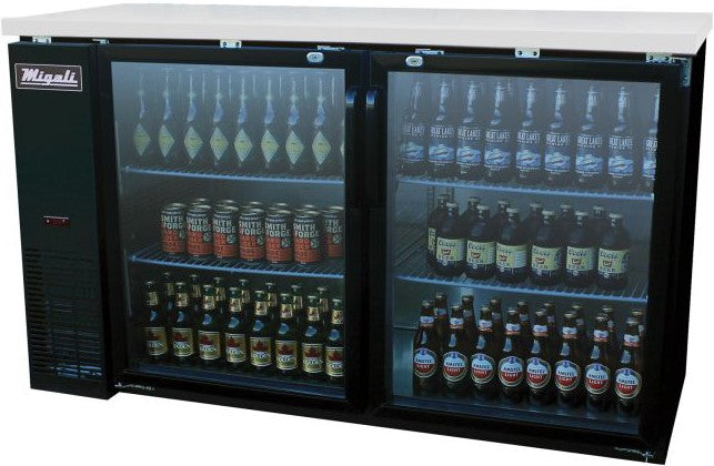 Migali - 60" Two Section Back Bar Cooler with Two Glass Door - C-BB60G-HC