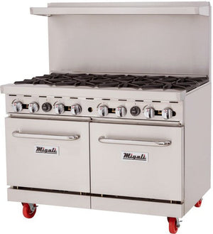 Migali - 8 Liquid Propane Burner Range With 2 Ovens - C-RO8-LP