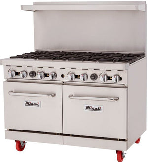 Migali - 8 Natural Gas Burner Range With 2 Ovens - C-RO8-NG