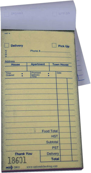 NCCO International - 3.5" x 6.75", 3-Part Medium Carbonless Guest Check, 10/Pk - 20011