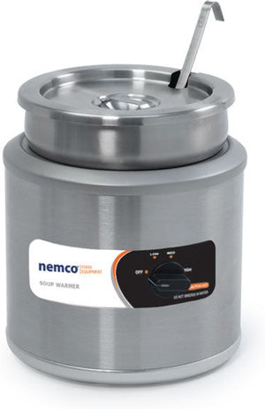 Nemco - 120V 11 QT Round Countertop Food Warmer Includes Inset, Cover, and Ladle - 6101A-ICL