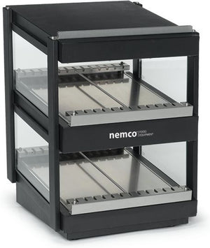 Nemco - 120V 24" Black Slanted Double Shelf Merchandiser - 6480-24S-B