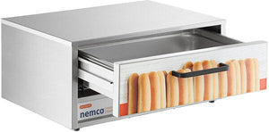 Nemco - 120V Moist Heat Hot Dog Bun Warmer for 8027 Series Roller Grills with 32 Buns Capacity - 8027-BW