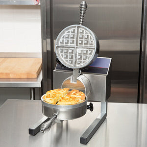 Nemco - 120V Single Belgian Waffle Maker with Fixed Grids and Silverstone - 7020A-1S